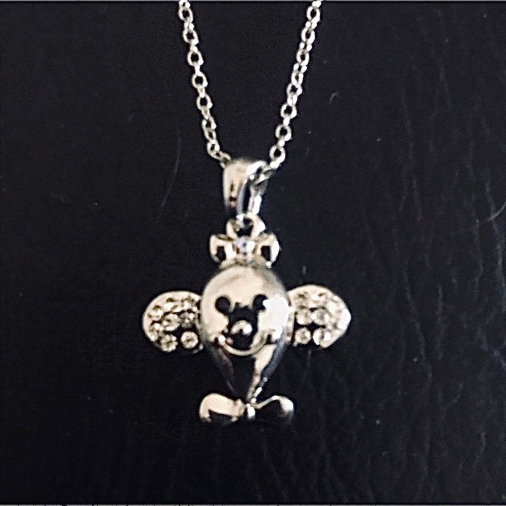 💗 Silver Airplane Crystal Charm Necklace 16” NEW